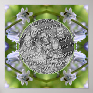 Bee On Bluebell Flower Frame Create Your Own Photo Poster