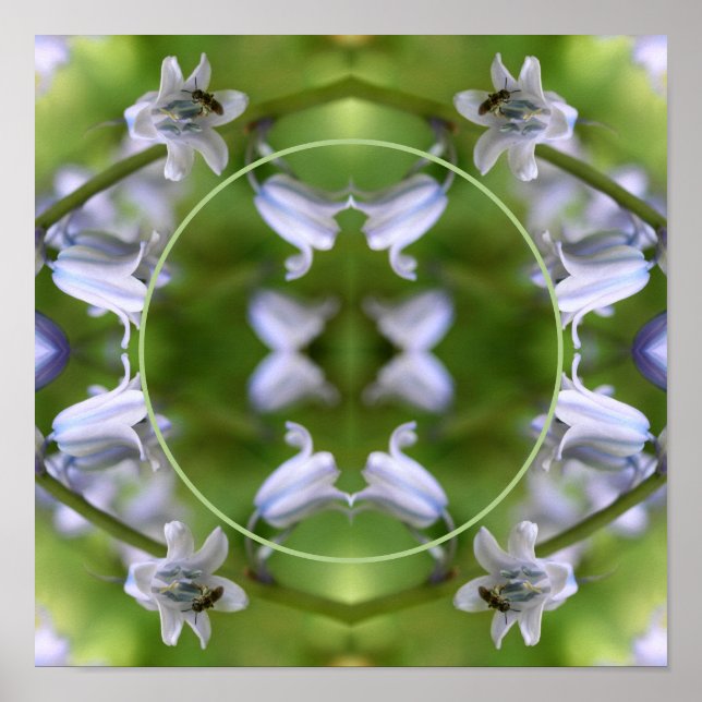 Bee On Bluebell Flower Frame Create Your Own Photo Poster (Front)