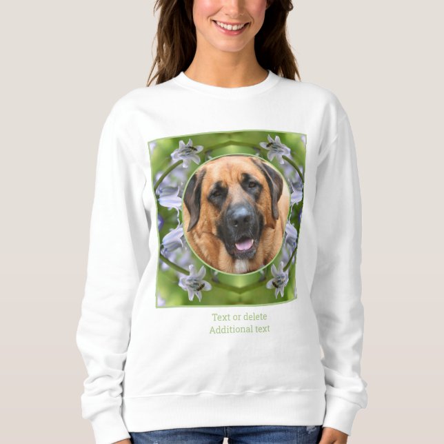 Bee On Bluebell Flower Frame Create Your Own Photo Sweatshirt (Front)
