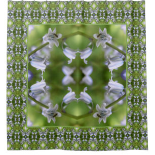 Bee On Bluebell Flower Nature Art Pattern Shower Curtain