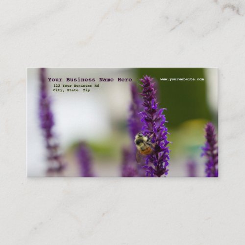 Bee on Cascade Lavender Flower Business Card