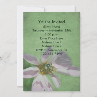 Bee On Cosmos Flower Nature Party Invitation