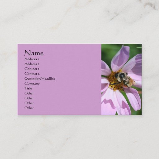 Customizable Bee On Cosmos Nature Photography Business Card