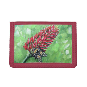Bee on Crimson Clover Painting Trifold Wallet
