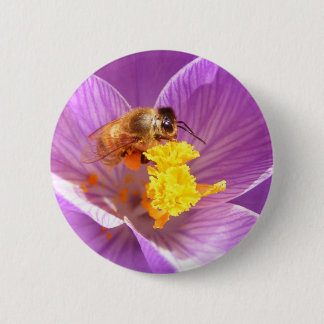 Bee on Crocus ~ button