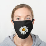 Bee on Daisy Alaskan Summer Nature Photo Black Cotton Face Mask