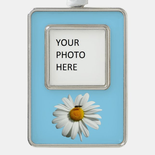 Bee on Daisy Alaskan Summer Nature Photo Christmas Ornament (Front)