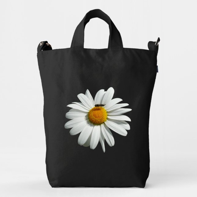 Bee on Daisy Alaskan Summer Nature Photo Duck Bag (Front)
