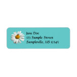 Bee on Daisy Alaskan Summer Nature Photo Label