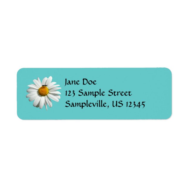Bee on Daisy Alaskan Summer Nature Photo Label (Front)