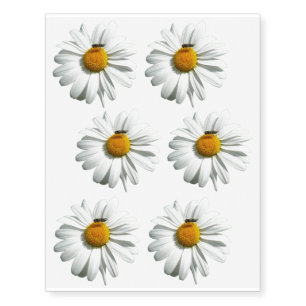 Bee on Daisy Alaskan Summer Nature Photo Temporary Tattoos
