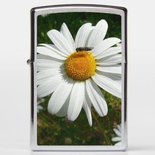 Bee on Daisy Alaskan Summer Nature Photo Zippo Lighter