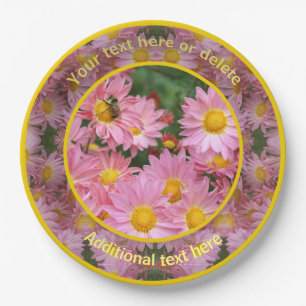 Bee On Daisy Flowers Nature Personalized Party Paper Plates