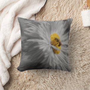 Bee On Flower 2 Nature Throw Pillow