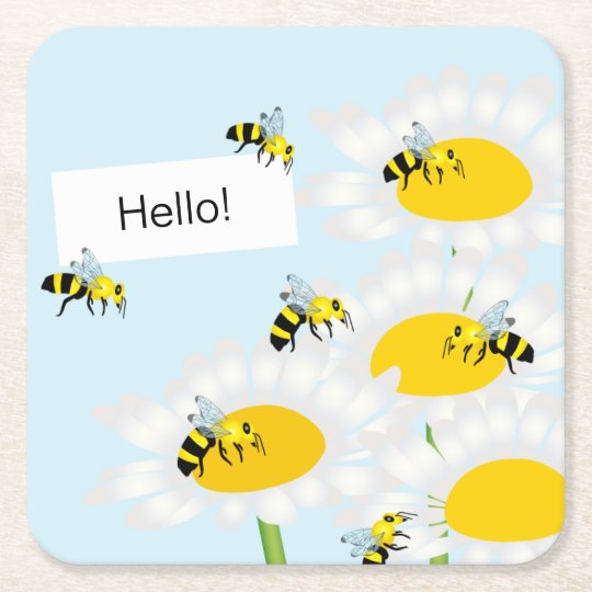 bees paper coaster