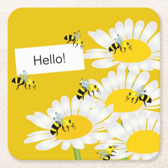 bees paper coaster