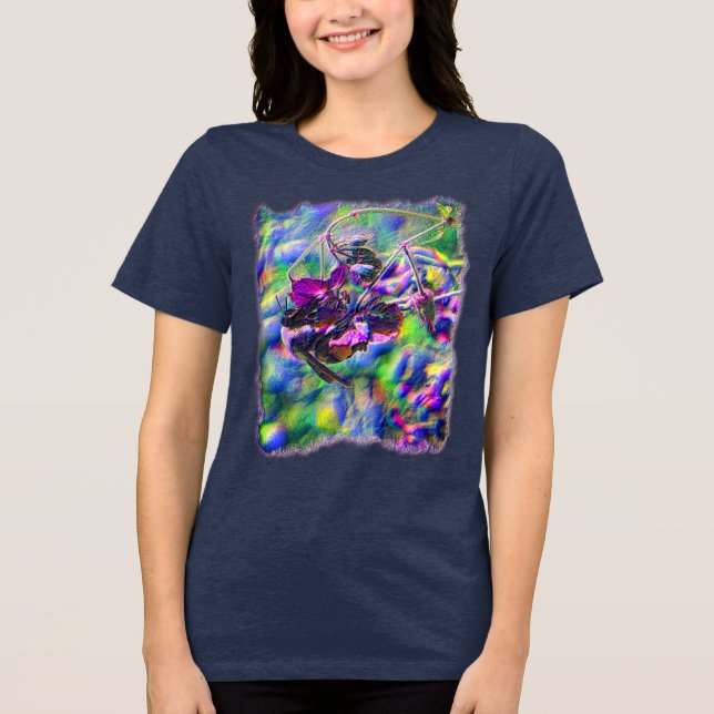 Bee On Flower Nature Art Tri-Blend Shirt (Front)