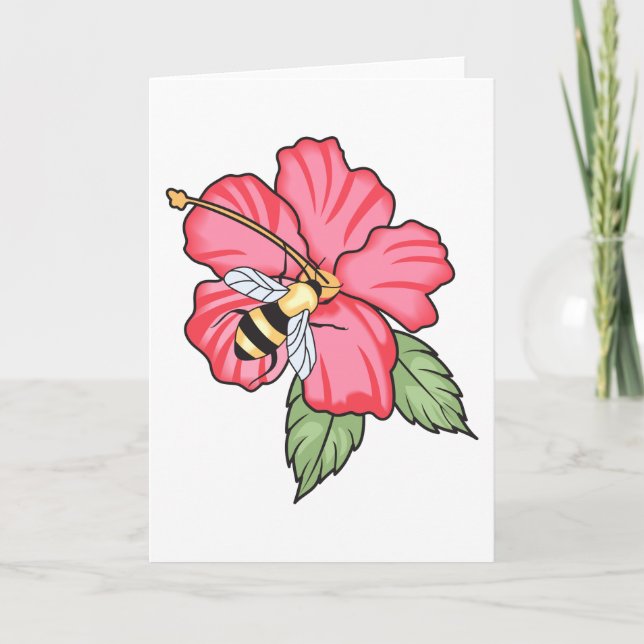 Bee on Hibiscus Card (Front)