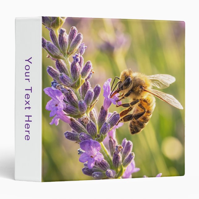 Bee on Lavender 3 Ring Binder (Front/Spine)
