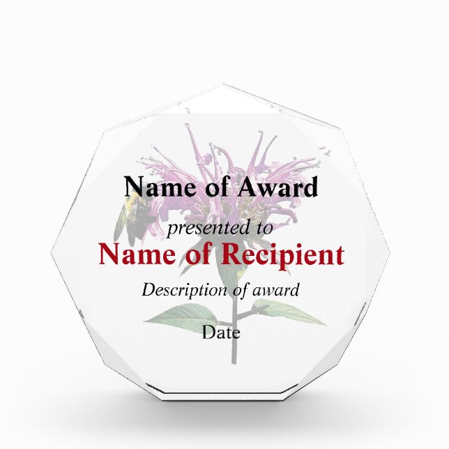 Bee on Lavender Bee Balm Award (Front)