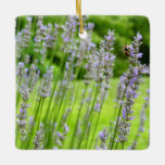 Bee on Lavender Summer Floral Ceramic Ornament