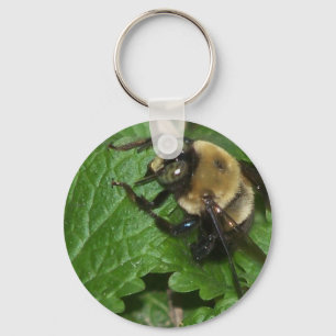Bee on Lemon Balm Keychain