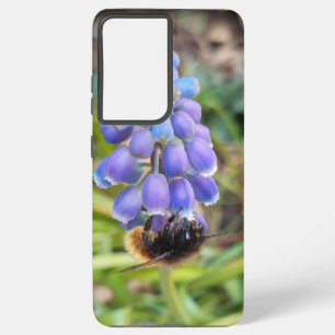 Bee on Muscari Armeniacum , Grape Hyacinth Samsung Galaxy S21+ Case