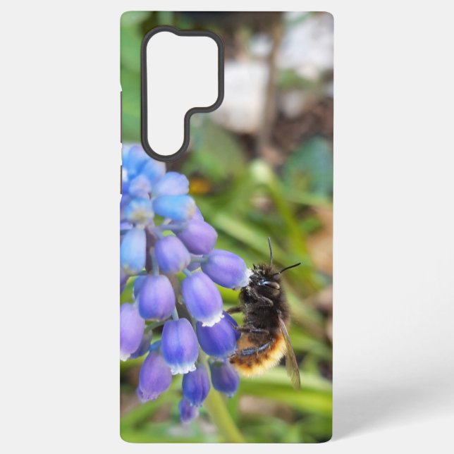 Bee on Muscari Armeniacum , Grape Hyacinth Samsung Galaxy Case (Back)