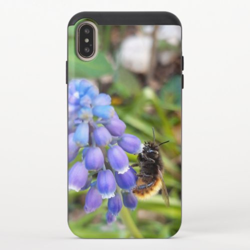 Bee on Muscari Armeniacum  Grape Hyacinth iPhone XS Max Slider Case