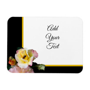 Bee on Pink Yellow Roses Flowers Magnet