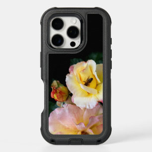  Bee on Pink Yellow Roses Flowers iPhone 16 Pro Case