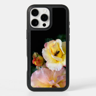 Bee on Pink Yellow Roses Flowers iPhone 16 Pro Max Case
