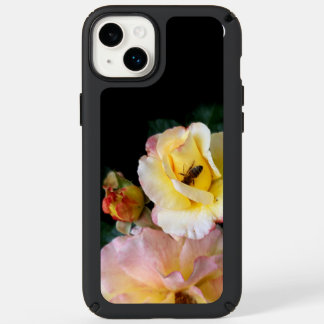 Bee on Pink Yellow Roses Flowers Speck iPhone 14 Plus Case
