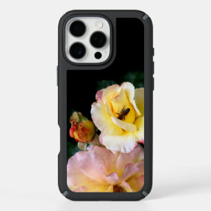  Bee on Pink Yellow Roses Flowers iPhone 16 Pro Max Case