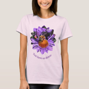 Bee On Purple Aster Flower Nature Personalized T-Shirt