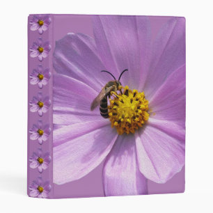 Bee on purple flower mini binder