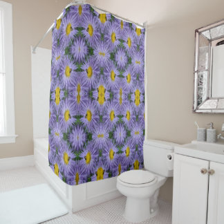 Bee On Purple Flowers Nature Abstract Shower Curtain