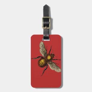 Bee on Scarlet Luggage Tag