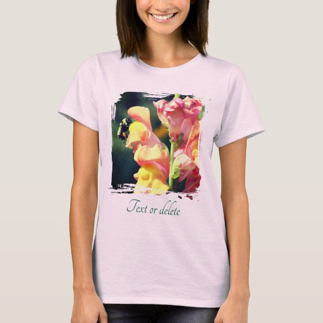 Bee On Snapdragon Flower Personalized T-Shirt (Front)