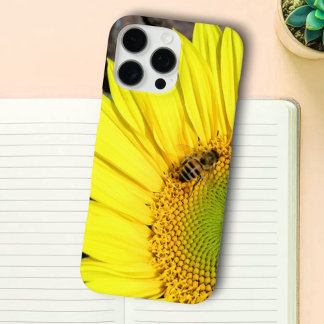 Bee On Sunflower Quarter Close-Up Photograph iPhone 16 Pro Max Case