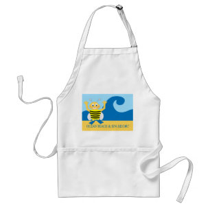Bee on the beach adult apron
