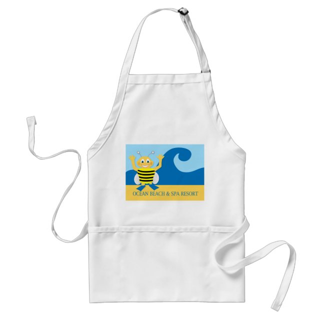Bee on the beach adult apron (Front)