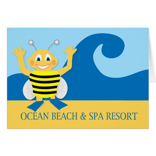 Bee on the beach cards (Front Horizontal)