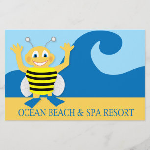 Bee on the beach stationery