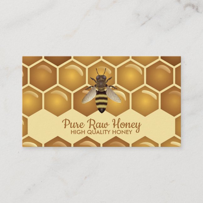 Bee on the Honeycomb Apiarist logo Business Card