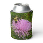 Bee on Thistle Flower Can Cooler