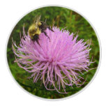 Bee on Thistle Flower Ceramic Knob