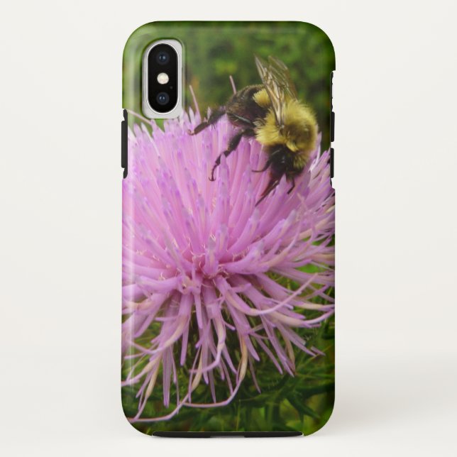 Bee on Thistle Flower Nature Case-Mate iPhone Case (Back)