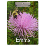 Bee on Thistle Flower Nature Clipboard