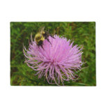 Bee on Thistle Flower Nature Doormat